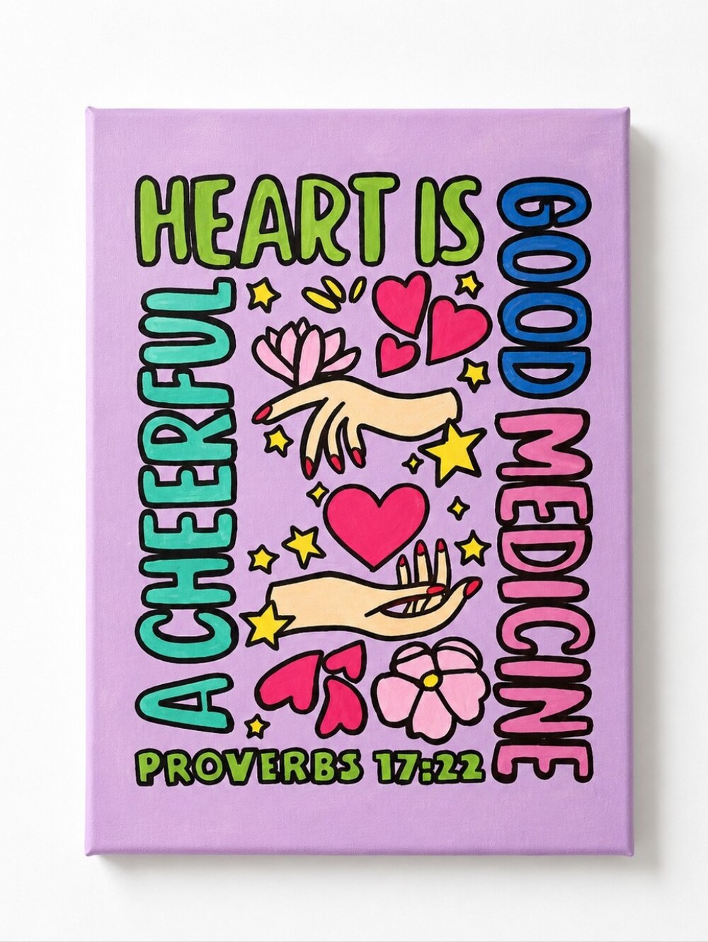 Cheerful Heart Is Good Medicine Pink Wall Art